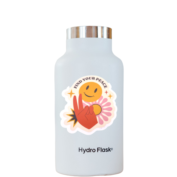 Find Your Peace Vinyl Sticker on Hydro Flask